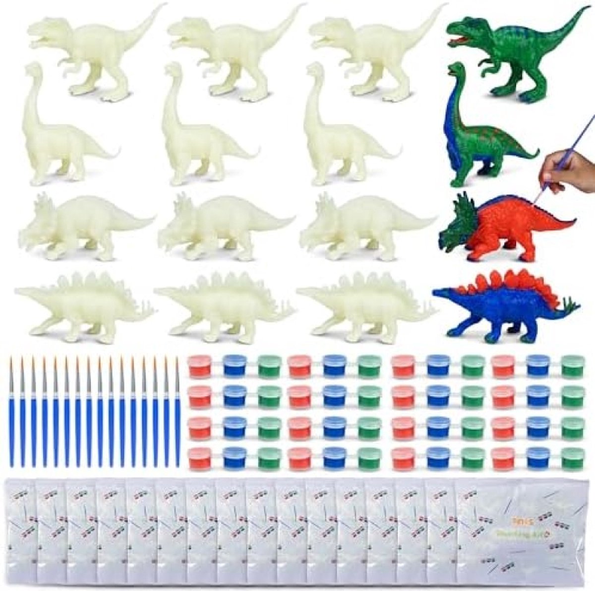 Dino Feestzak Vullers Kinderen Schilderset 16 Stuks, Feestartikelen Kinderen, Dino Feestzak Vullers,   Vuller, Prijzen Voor Kinderen | Kousvullers Kinderen Dino Feestartikelen Jongens